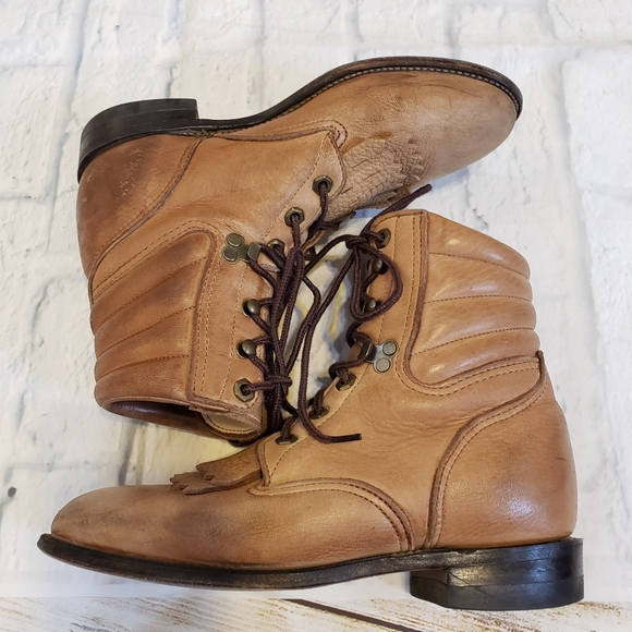 Justin Boots lace up boots size 6½ made in USA - Picture 4 of 15